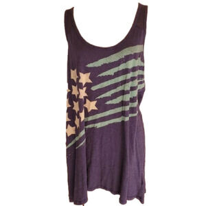 P.j. Salvage Pajama flag tank top blue and